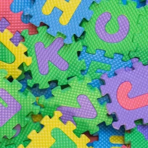 KIT Mini Tatames com letras e números 9cm - 36PÇS