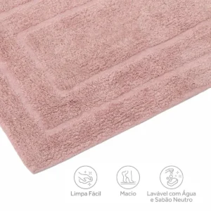 Tapete para Banheiro Happy Rosa 40cmx60cm