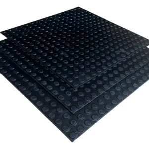 Piso Moeda Emborrachado Antiderrapante 50x50cm - Preto